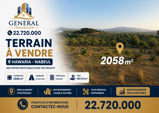 Terrain Agricole à Vendre à El Haouaria – Nabeul |